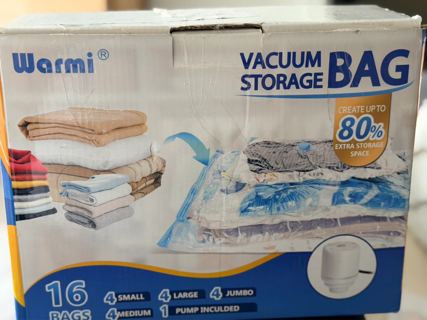 Warmi Vacuum Storage Bags - 16 Pack with Pump