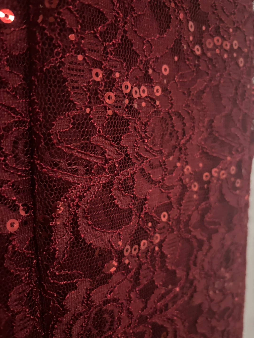 Maroon Lace Evening Dress