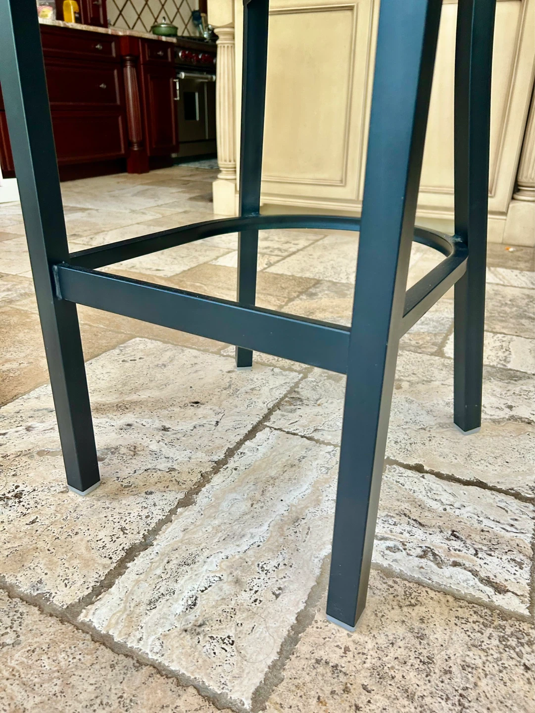 4 Red and Black Bar Stools with Padded Seat - photo 3