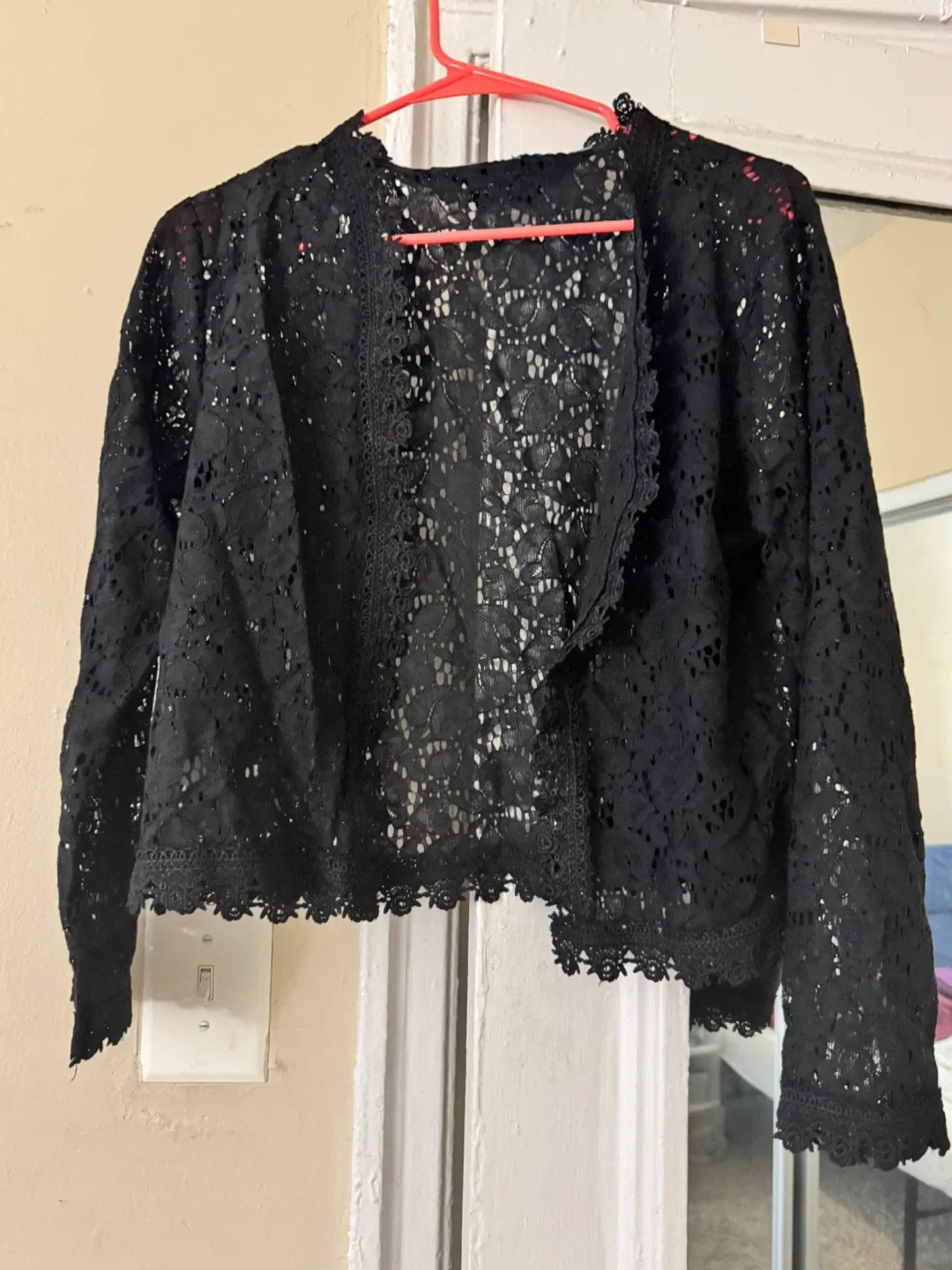 Black Lace Cropped Bolero Jacket