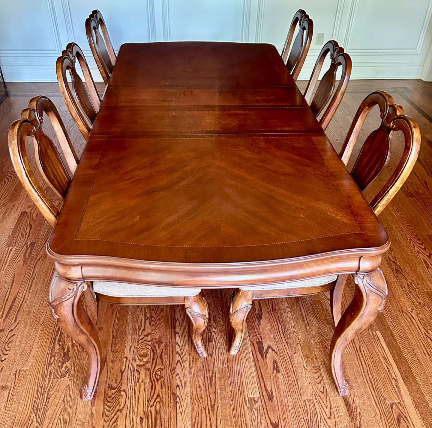 Wooden Dining Table Set with 6 Chairs