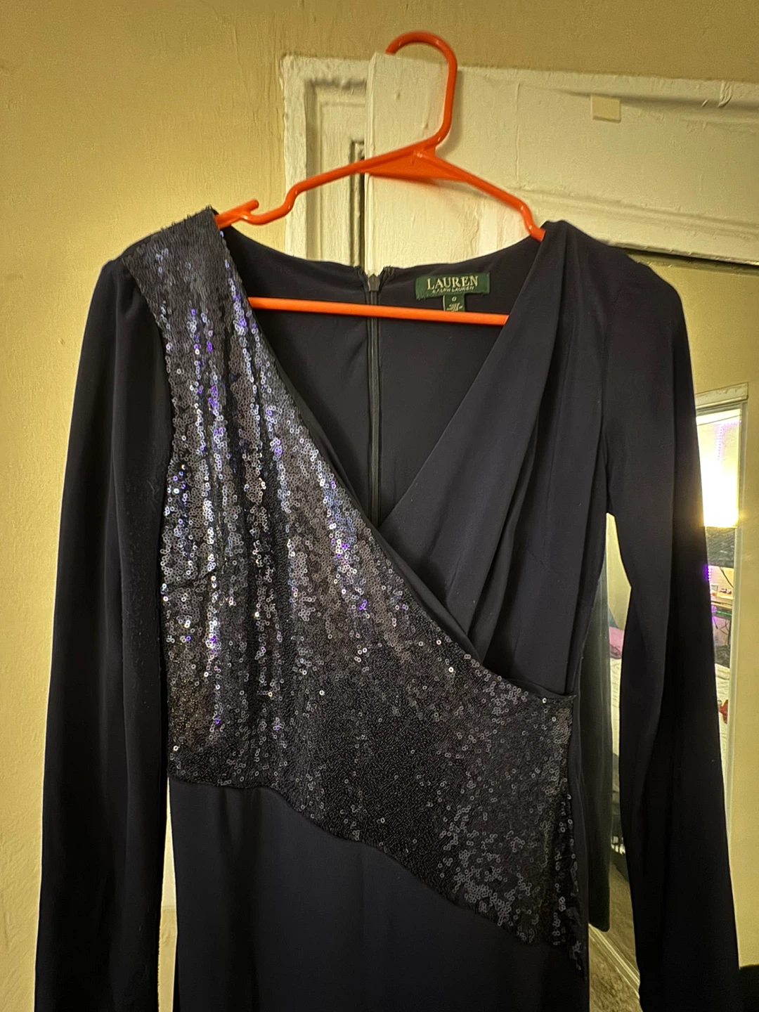 Lauren Ralph Lauren Sequin Sheath Dress Navy Blue