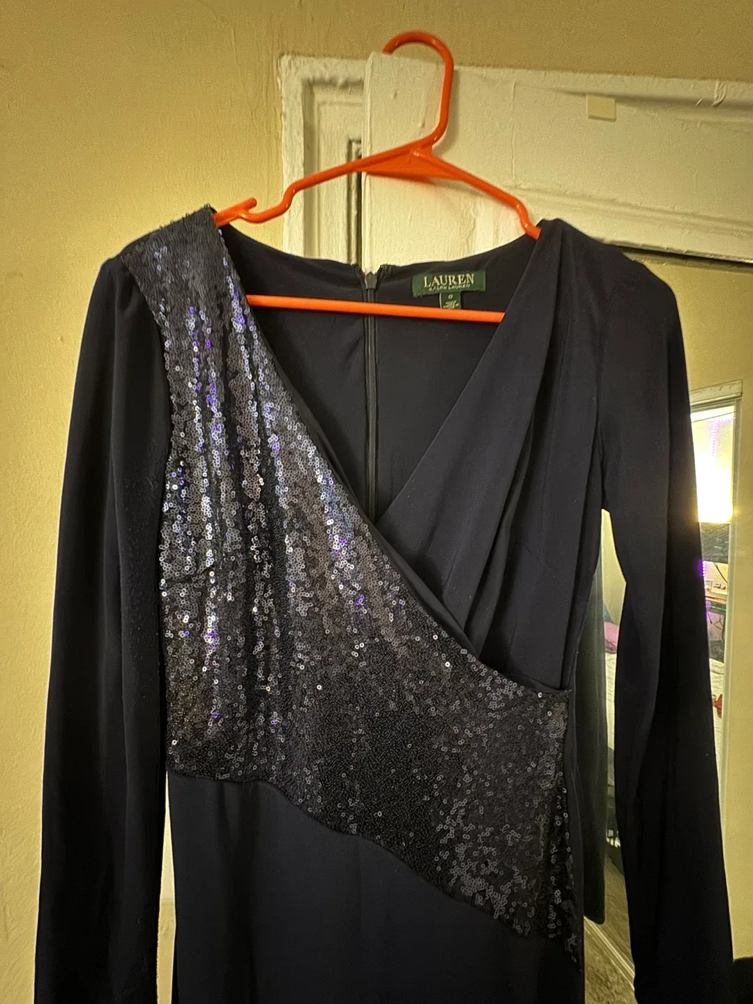 Lauren Ralph Lauren Sequin Sheath Dress Navy Blue