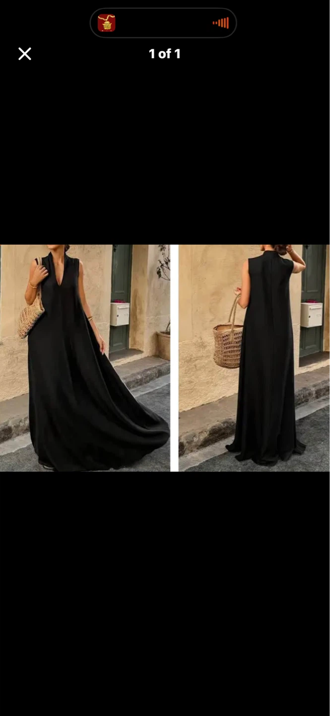 Black Sleeveless Maxi Dress. Size XL