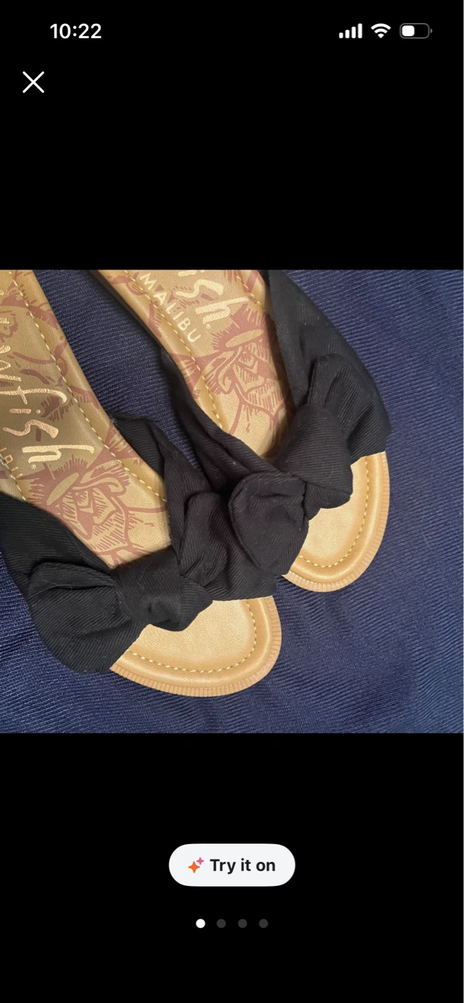 Blowfish Malibu Black Bow Sandals Size 10