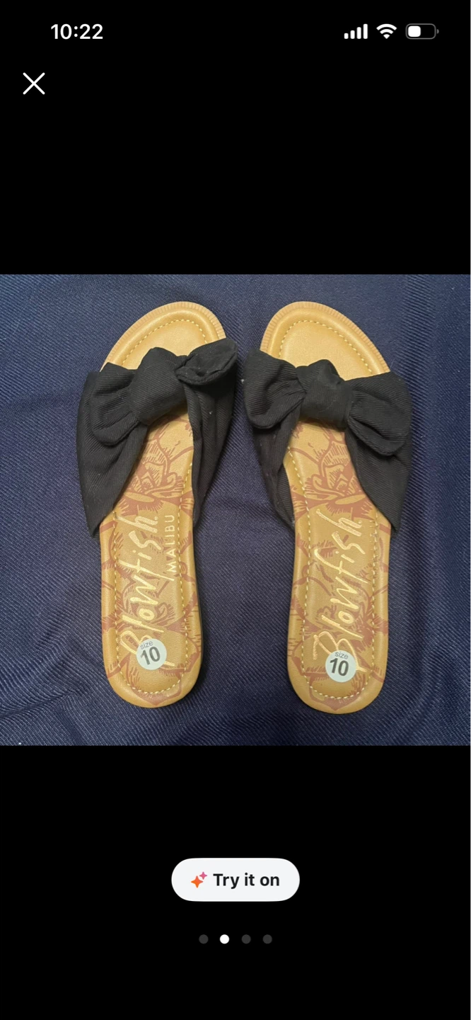 Blowfish Malibu Black Bow Sandals Size 10 - photo 2