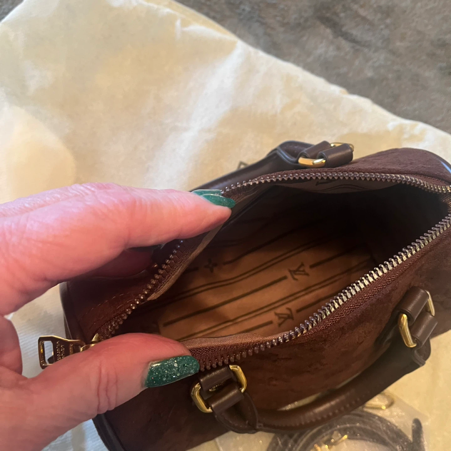 Speedy Nano Monogram Suede Bag - photo 4
