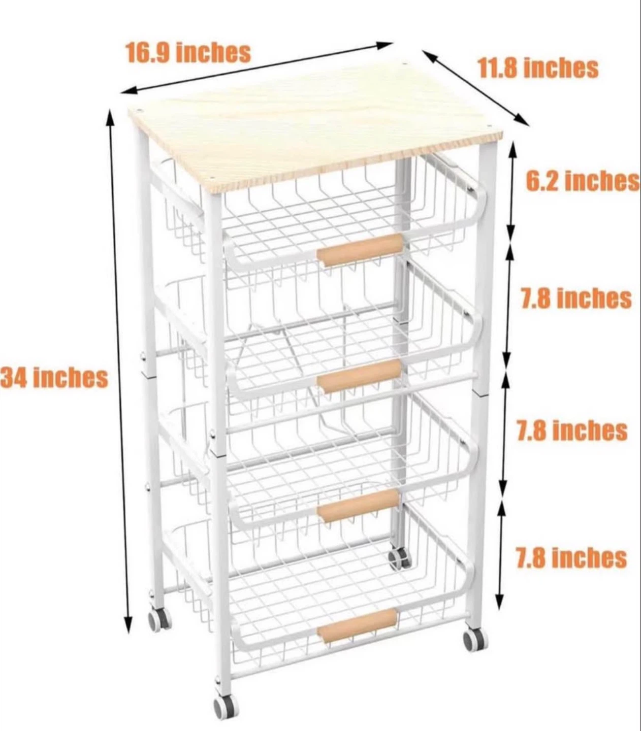 5-Tier Kitchen Storage Cart with Wheels (BRAND NEW IN BOX) - photo 4