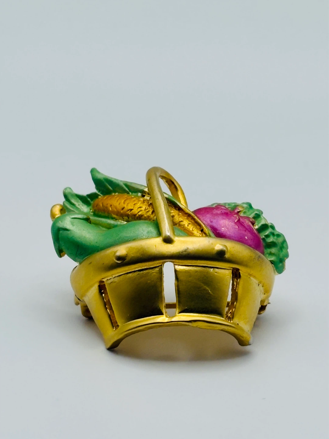 Vintage Vegetable Basket Brooch - photo 4