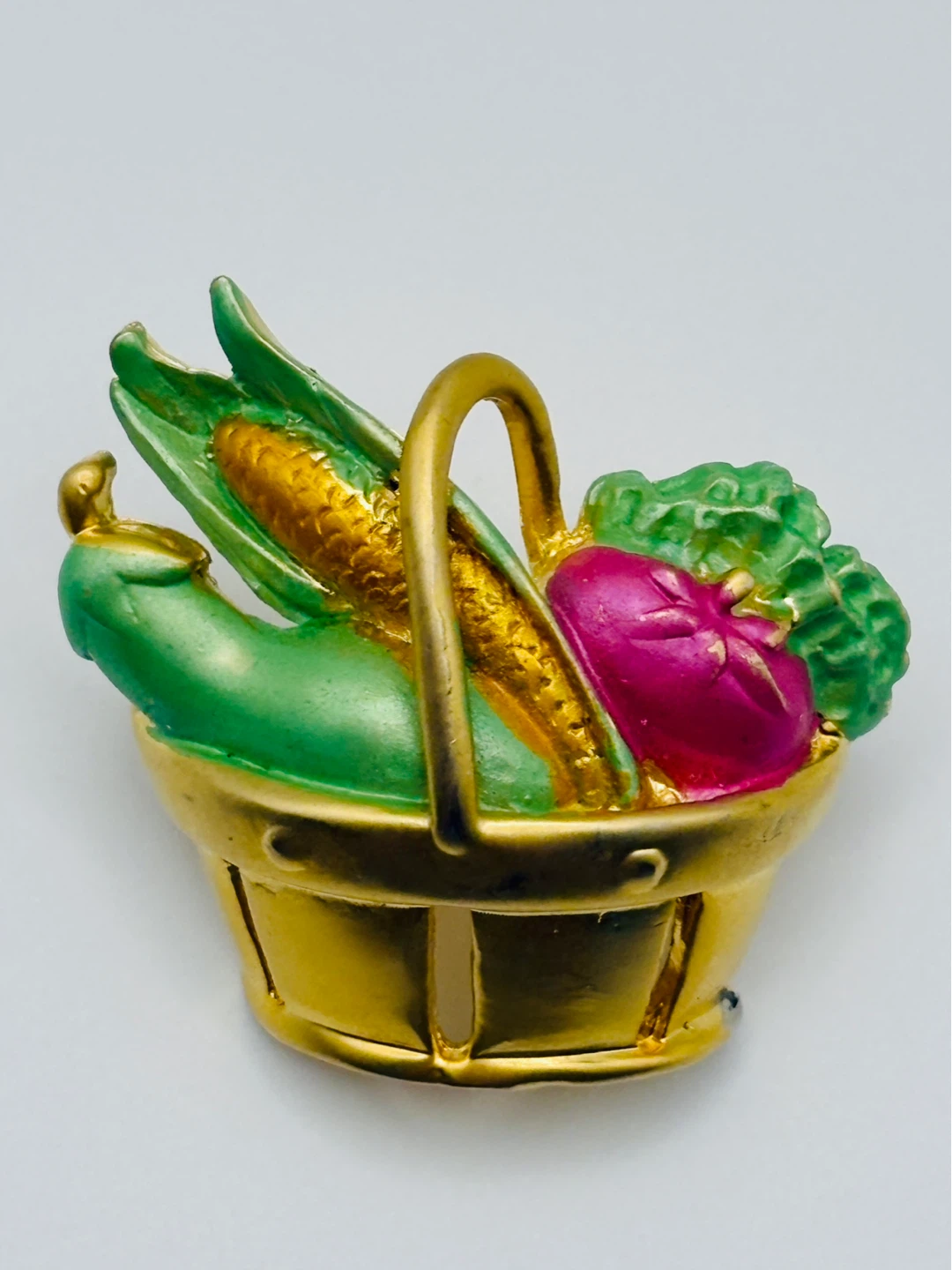 Vintage Vegetable Basket Brooch - photo 3