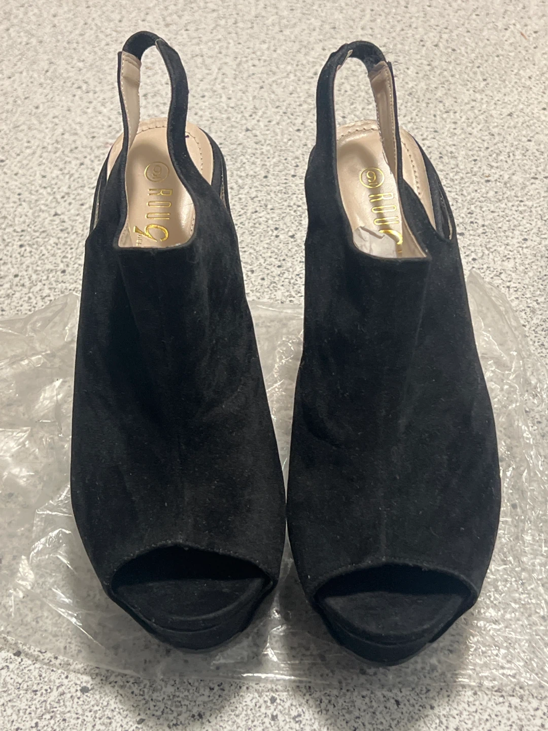 Black Wedge Heels by Rouge