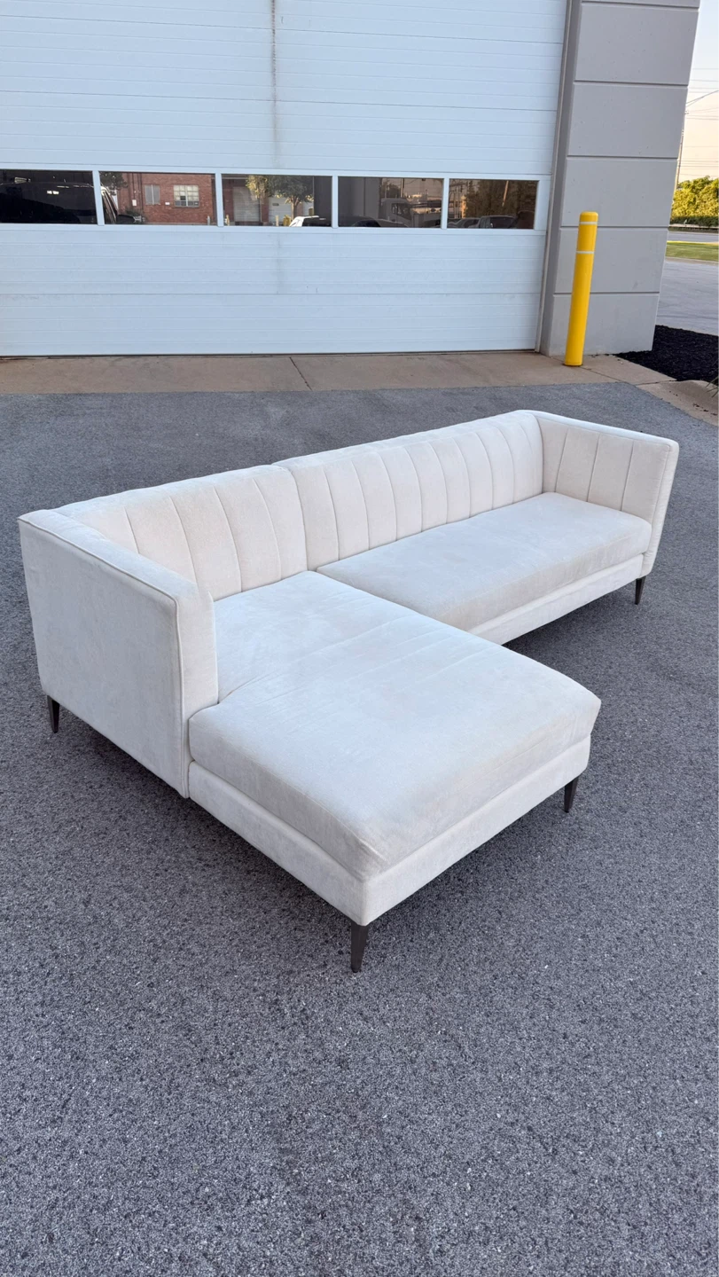 Cream Sectional Sofa with Chaise