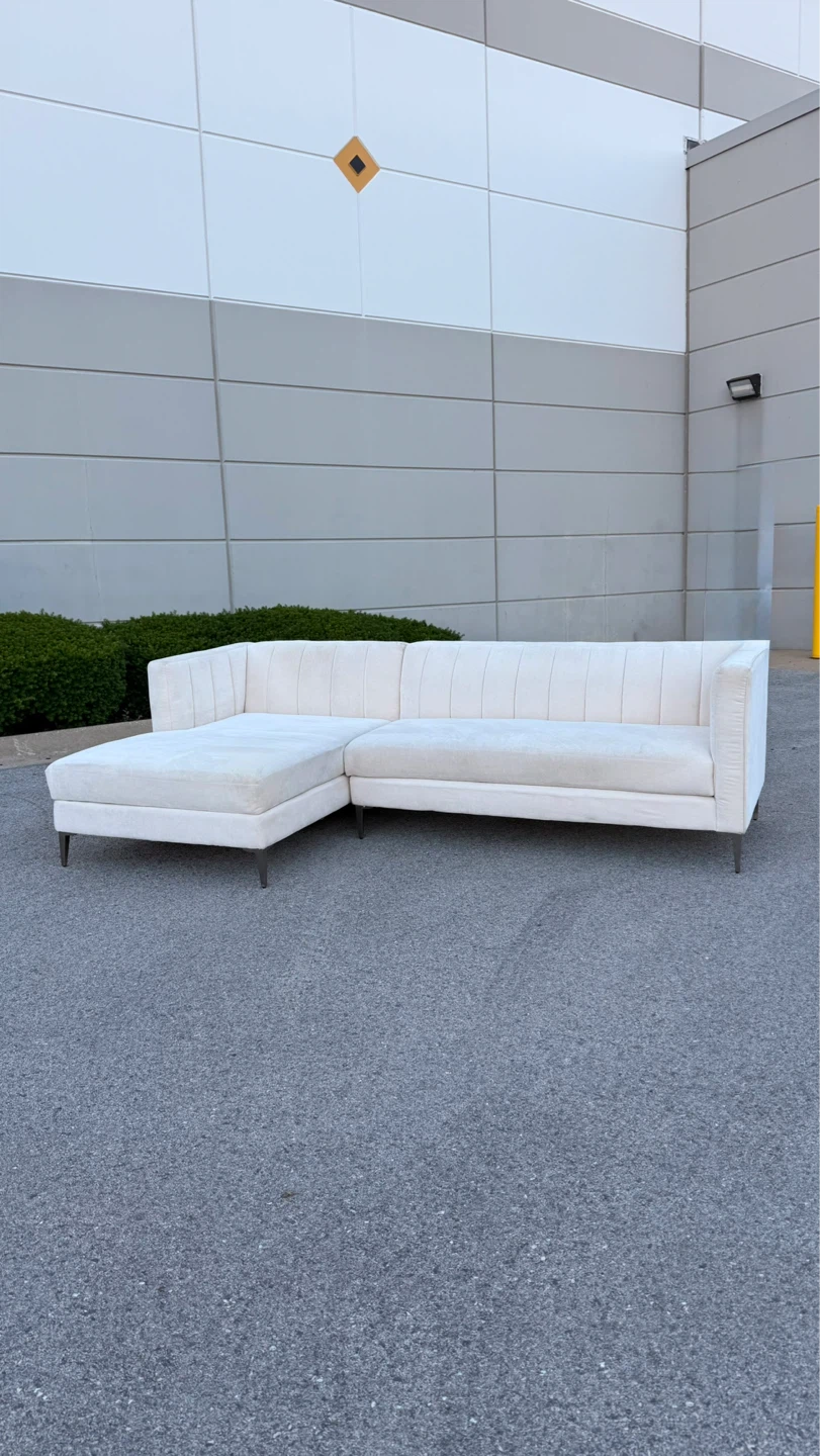 Cream Sectional Sofa with Chaise - photo 3
