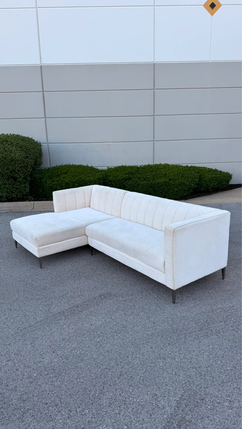 Cream Sectional Sofa with Chaise - photo 4