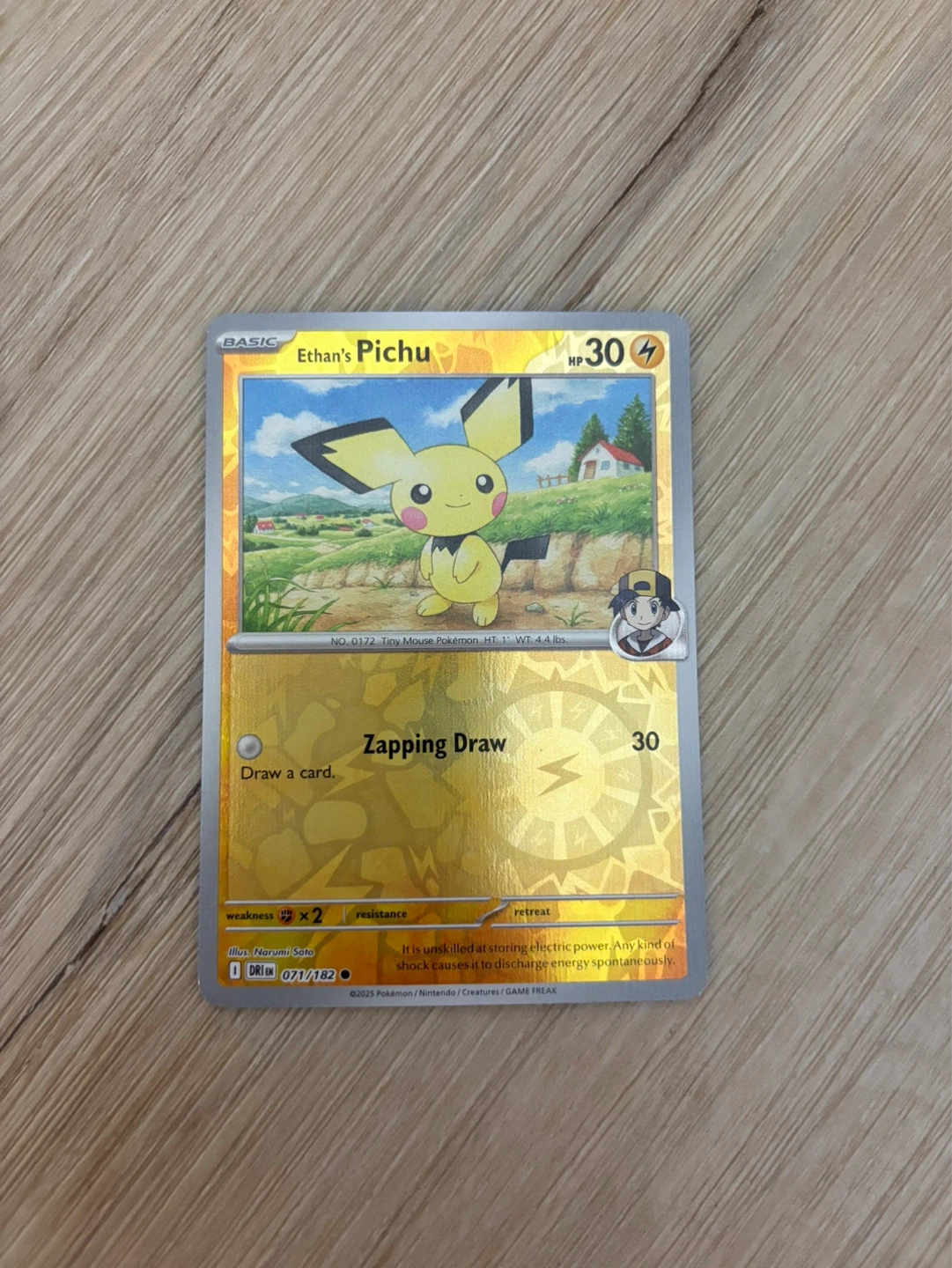 Pokémon Ethan's Pichu Card 071/182