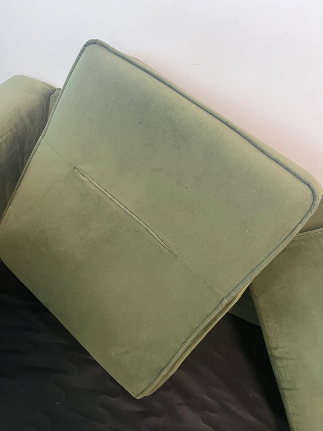 Velvet Sofa and Armchair Set - Olive Green - photo 2
