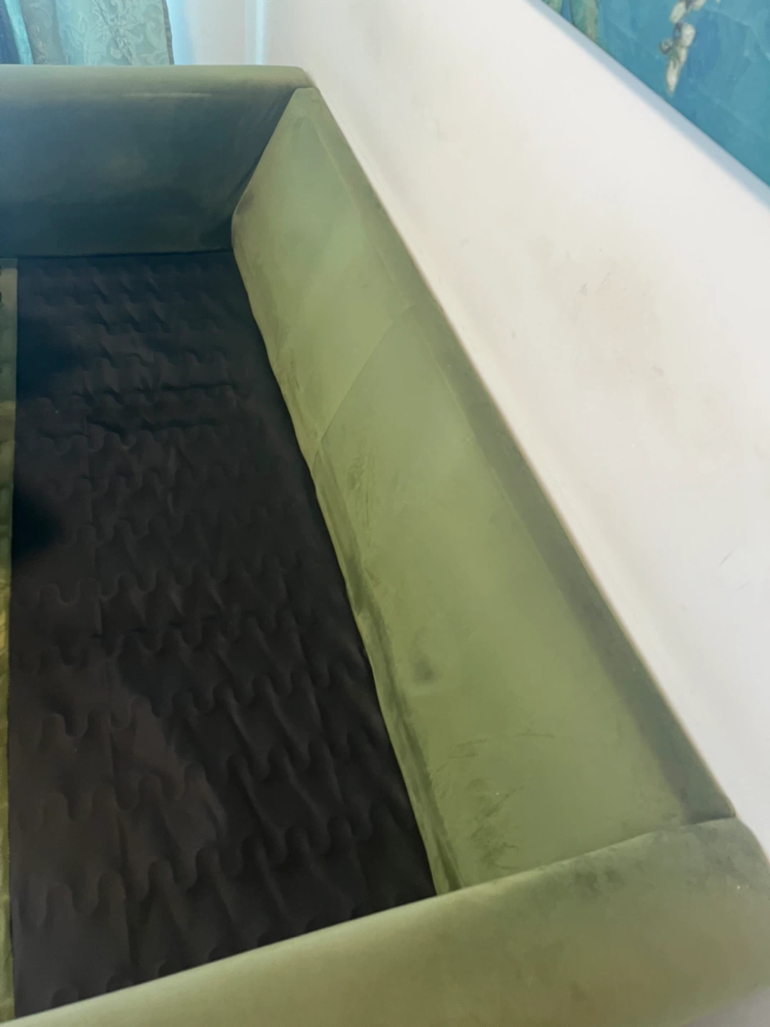 Velvet Sofa and Armchair Set - Olive Green