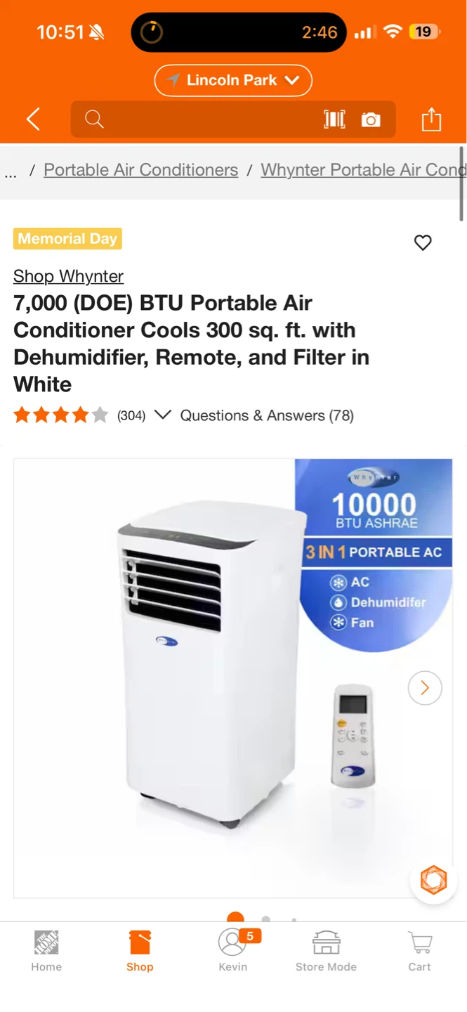 Whynter 7,000 BTU Portable Air Conditioner - photo 3