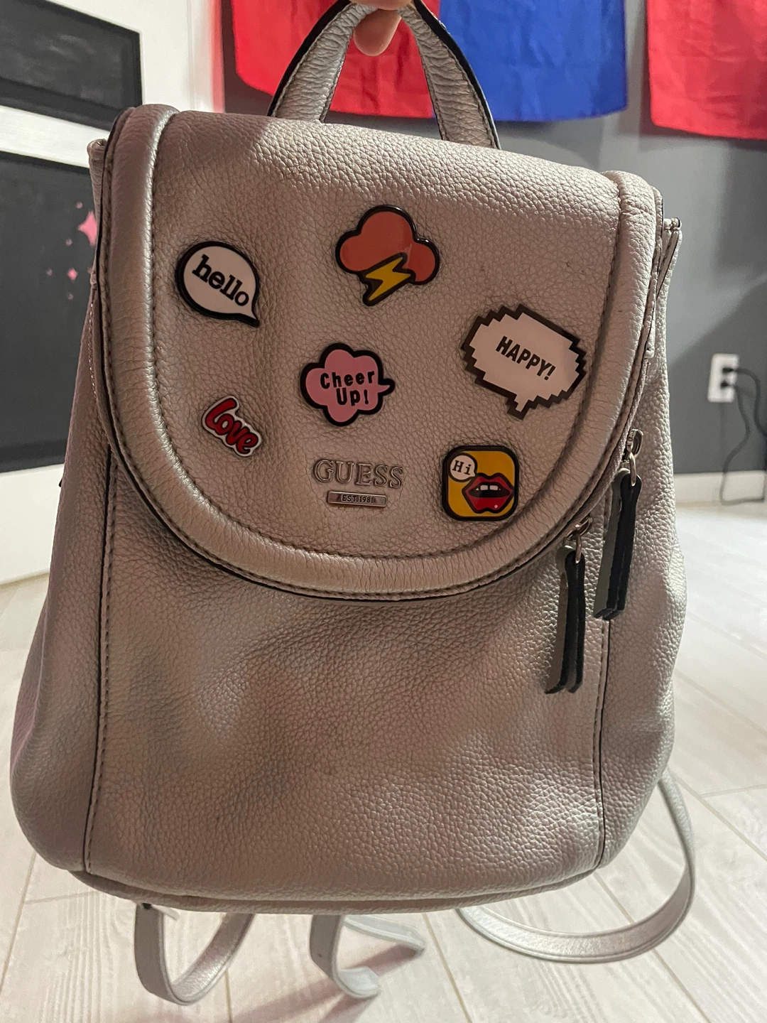 Guess Backpack - Silver Metallic