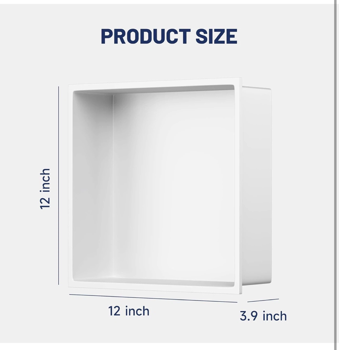 In-Wall Shower Niche Shelf White 12X12 - photo 3