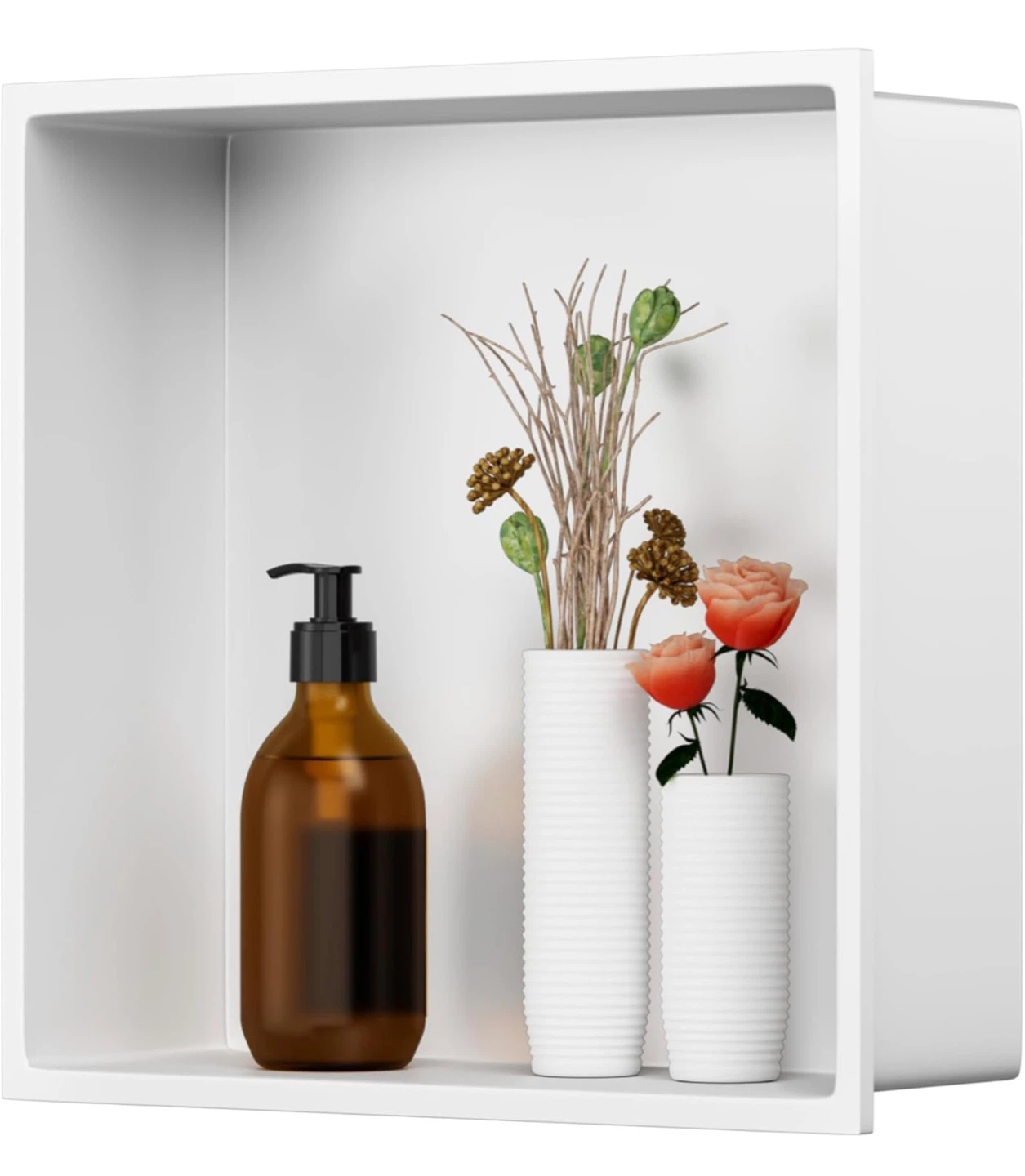 In-Wall Shower Niche Shelf White 12X12