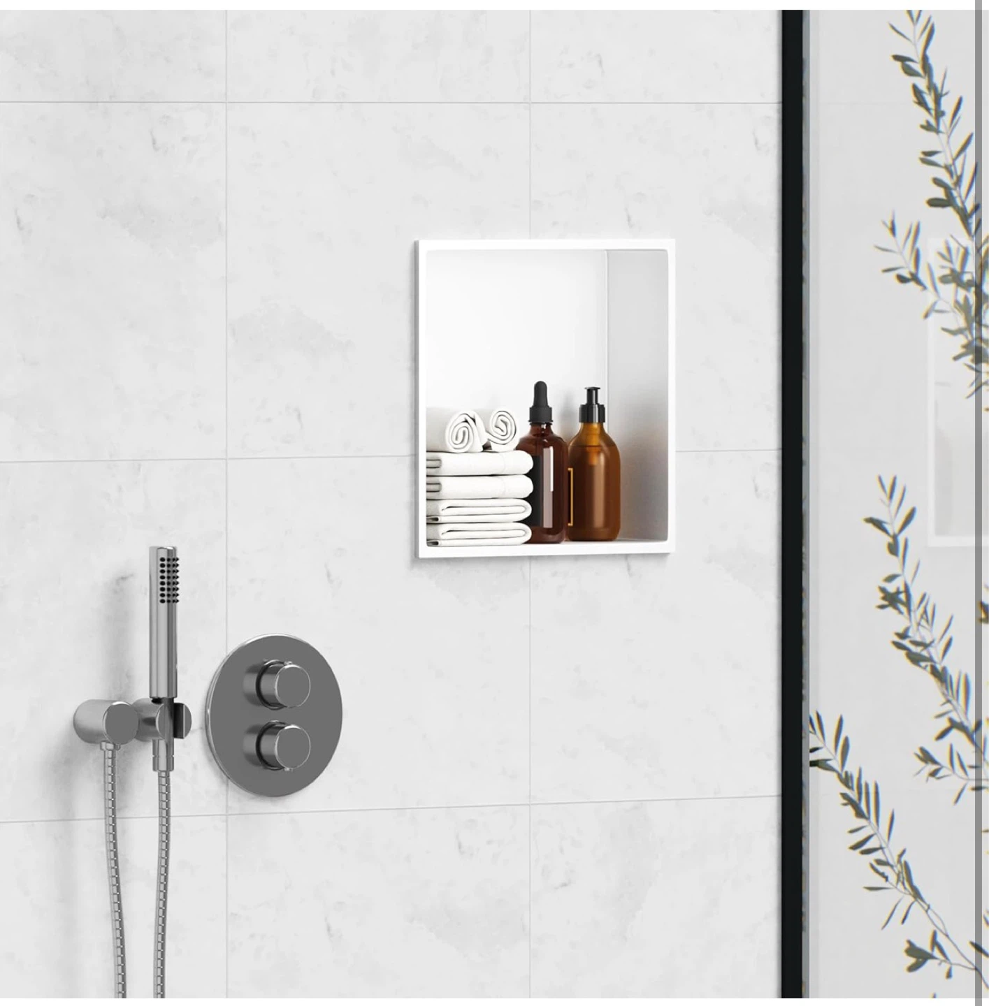 In-Wall Shower Niche Shelf White 12X12 - photo 2