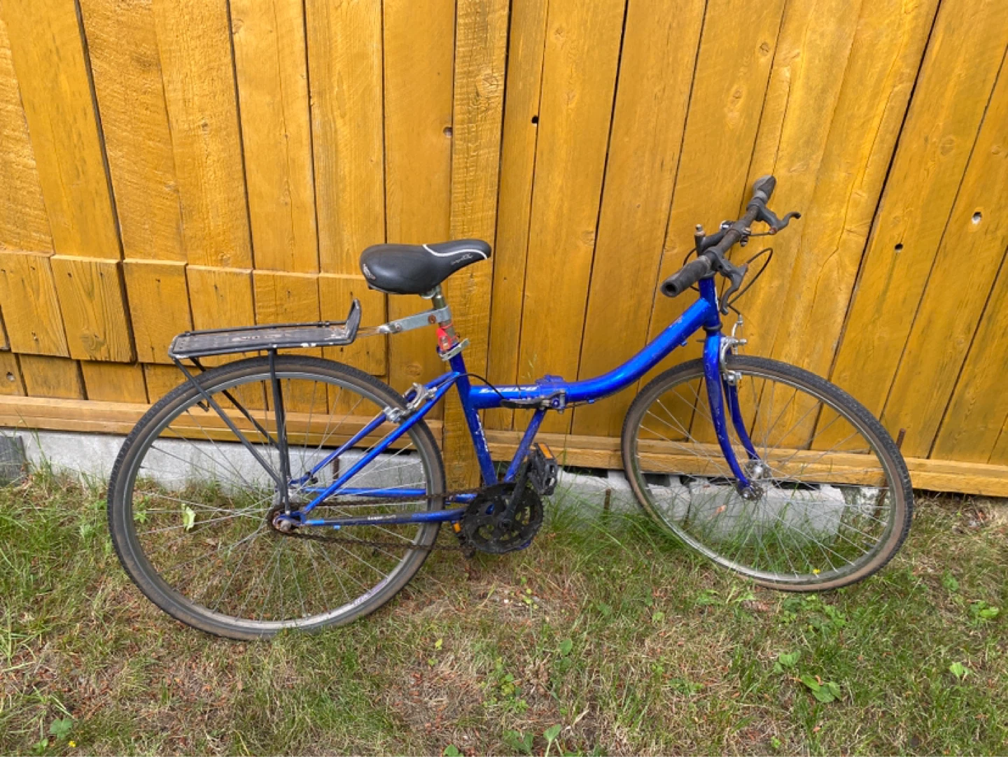 Blue Cruiser Bicycle with Rear Rack
