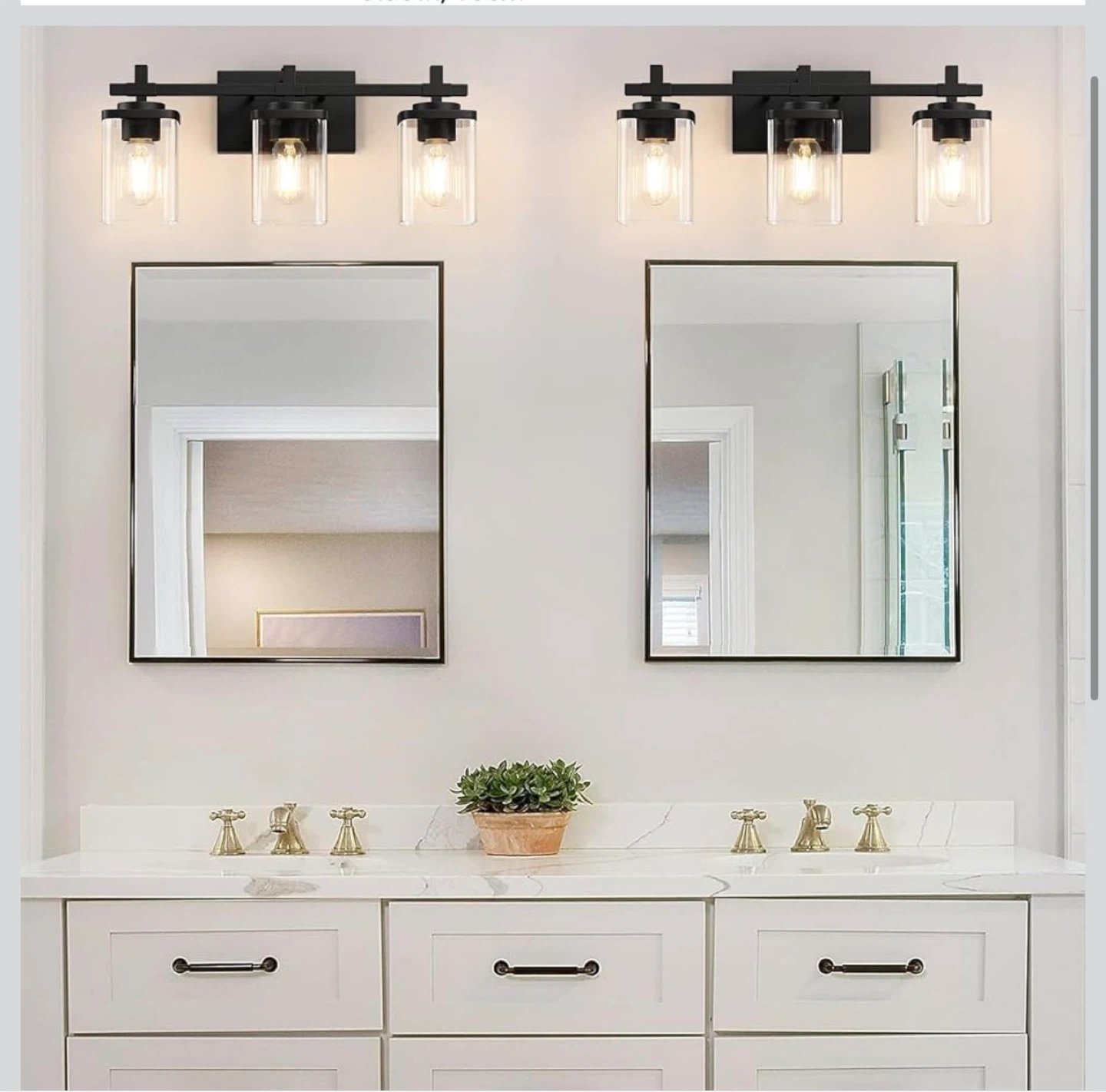 3-Light Black Bathroom Vanity Light - photo 4