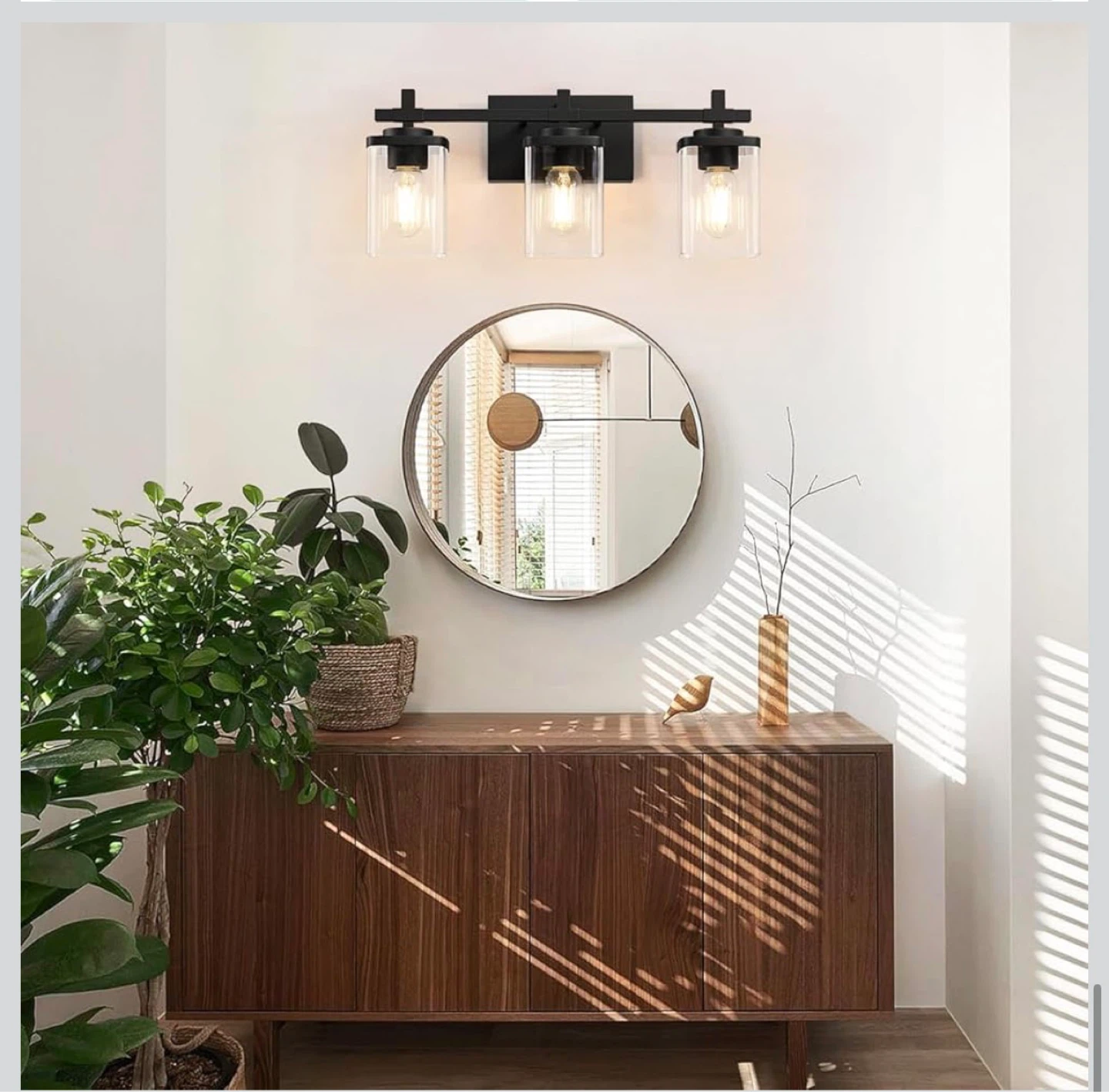 3-Light Black Bathroom Vanity Light - photo 2