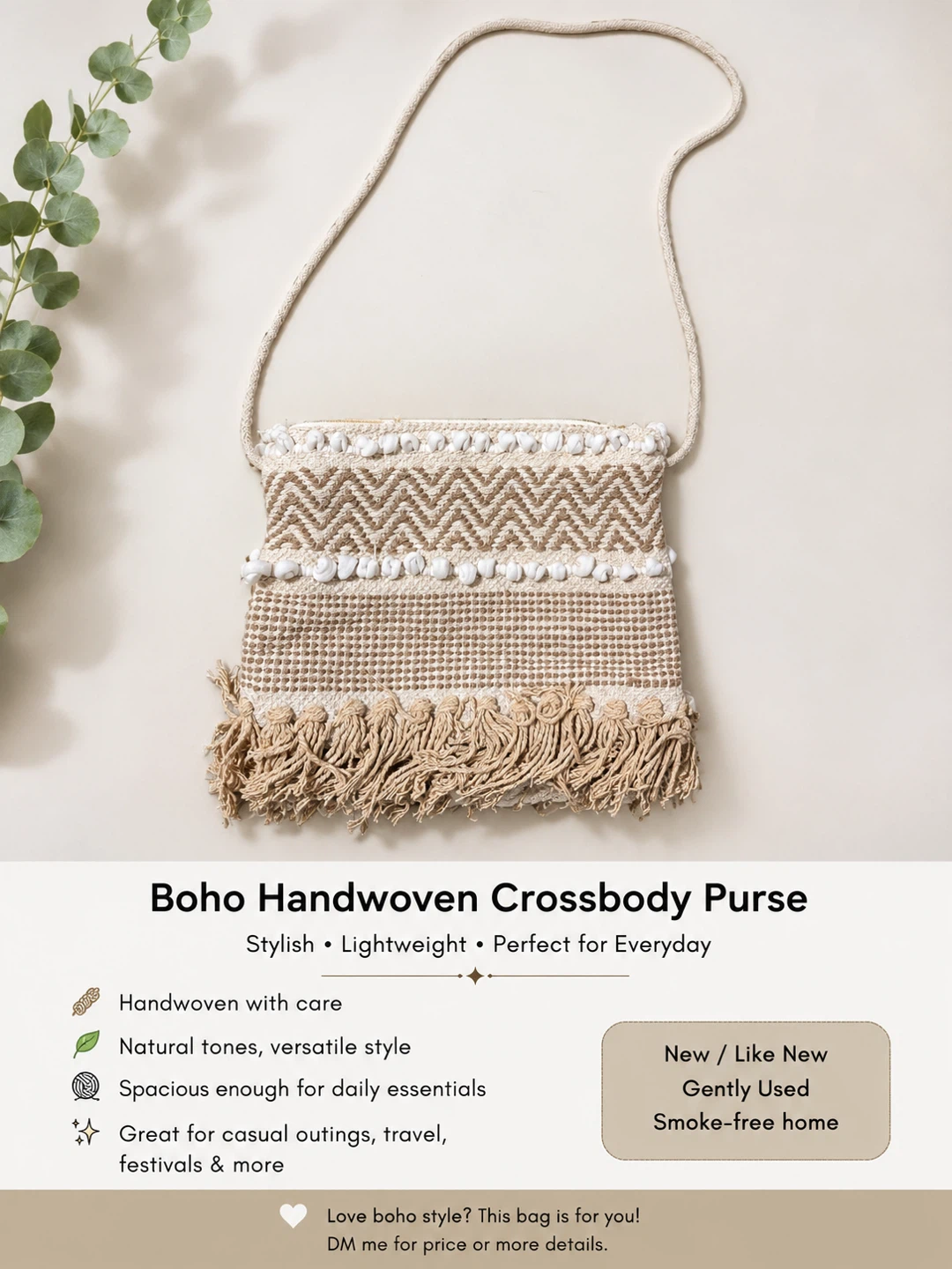 Boho Handwoven Crossbody Purse