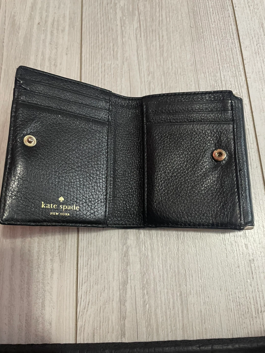 Kate Spade Black Leather Tri-Fold Wallet - photo 2