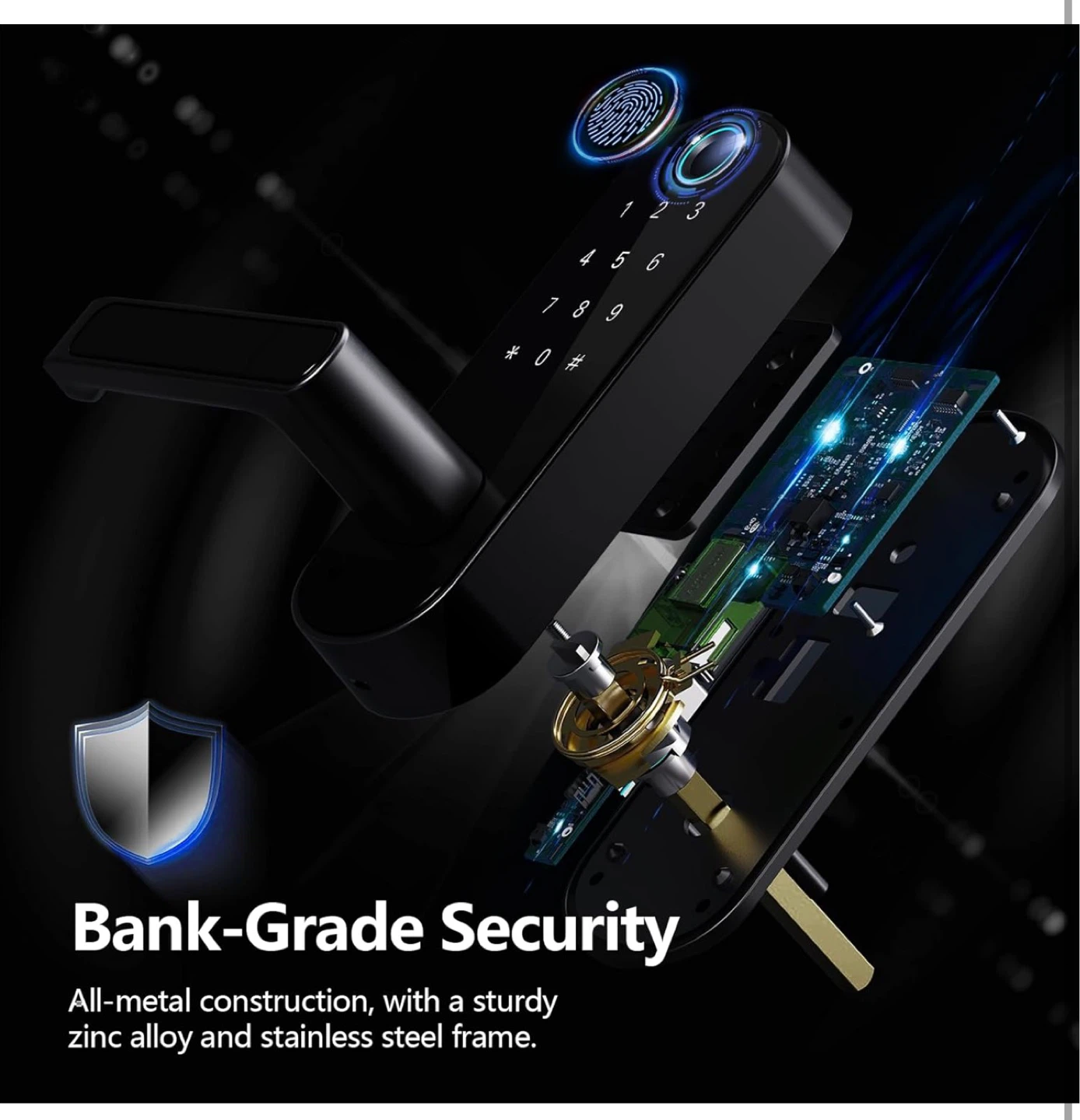8-in-1 Wi-Fi Keyless Entry Door Lock with Fingerprint and Keypad - photo 4