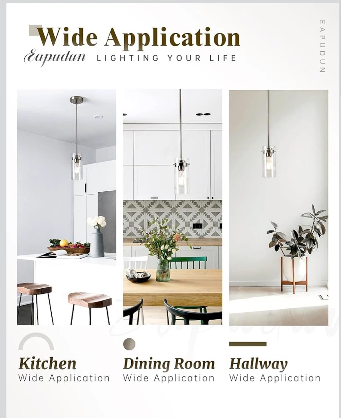 Pack of 2 Brushed Nickel Pendant Light Fixtures - photo 3