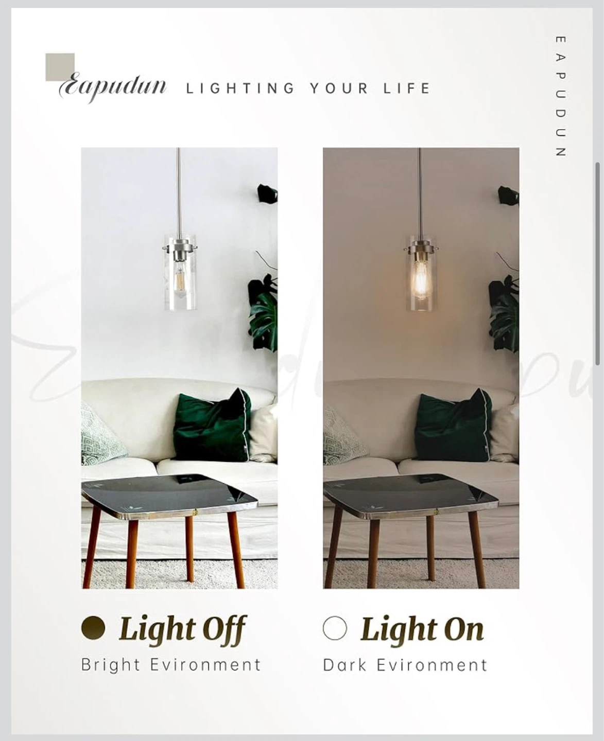 Pack of 2 Brushed Nickel Pendant Light Fixtures - photo 4
