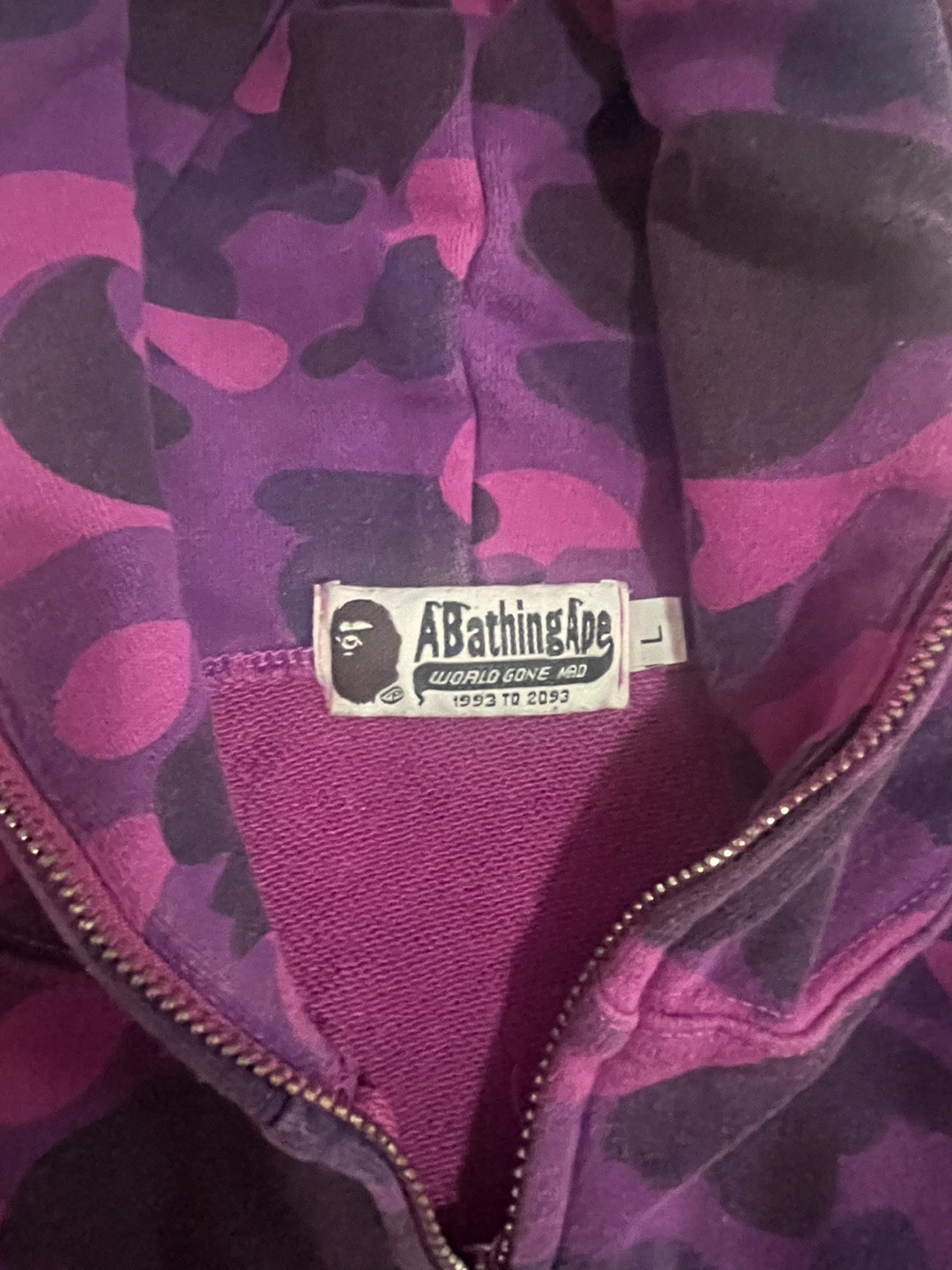 A Bathing Ape Purple Camo Shark Full Zip Hoodie - photo 2