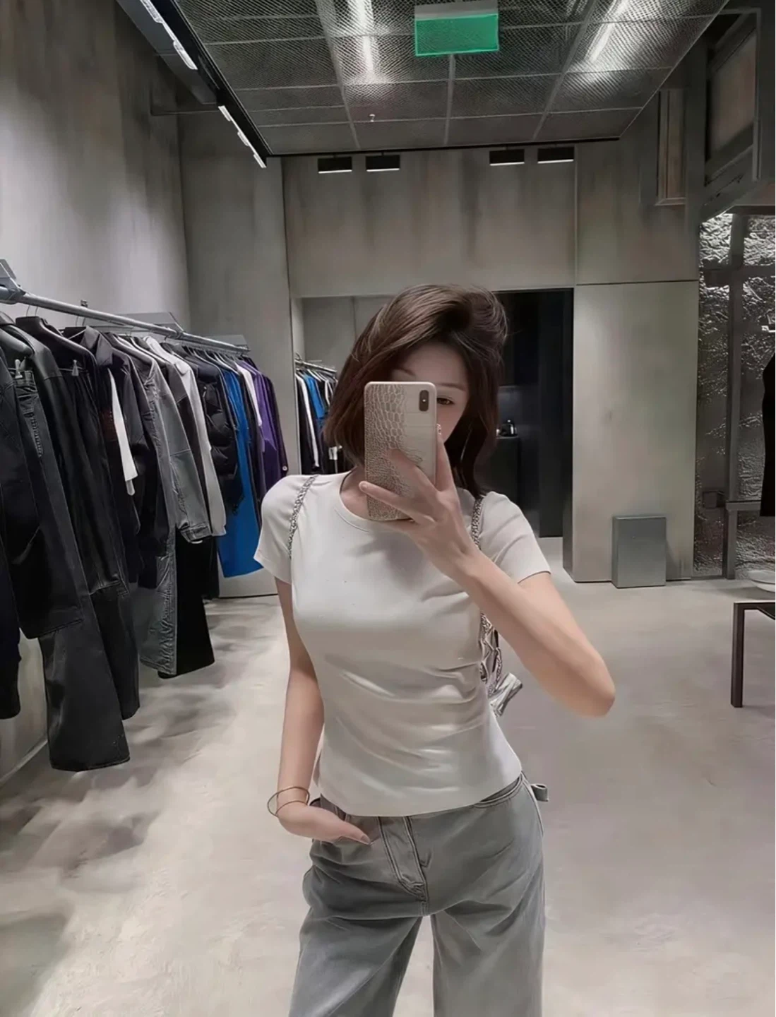 New White Rhinestone T-Shirt - photo 4