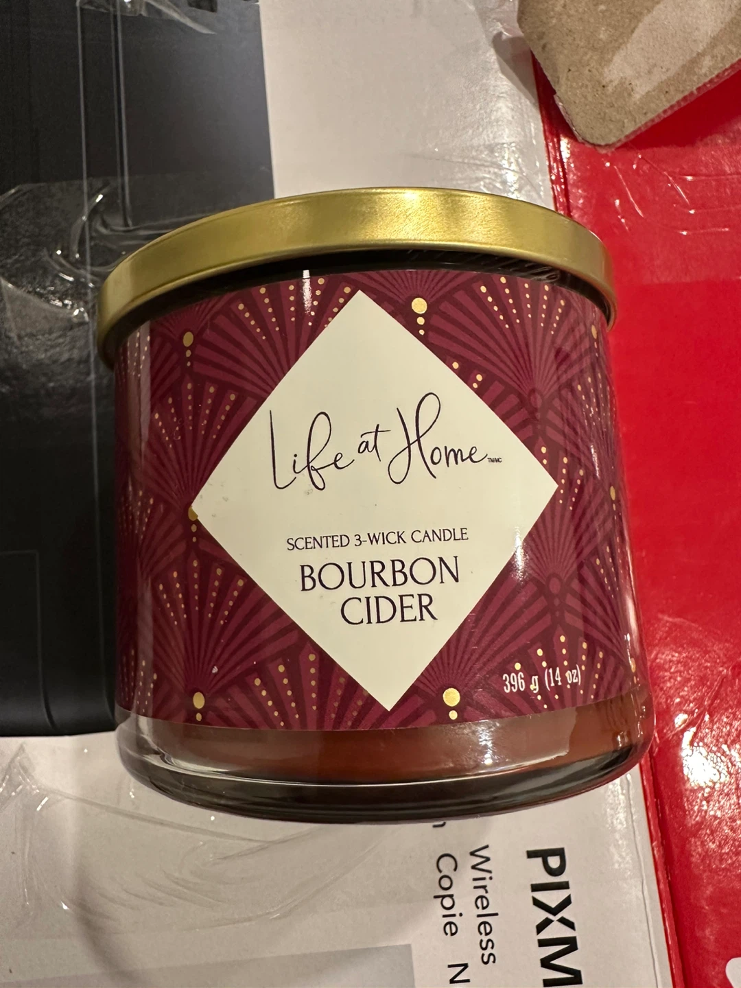 Life at Home Bourbon Cider Scented 3-Wick Candle