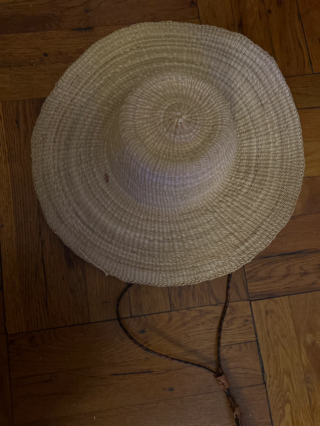 Woven Straw Sun Hat with Chin Strap