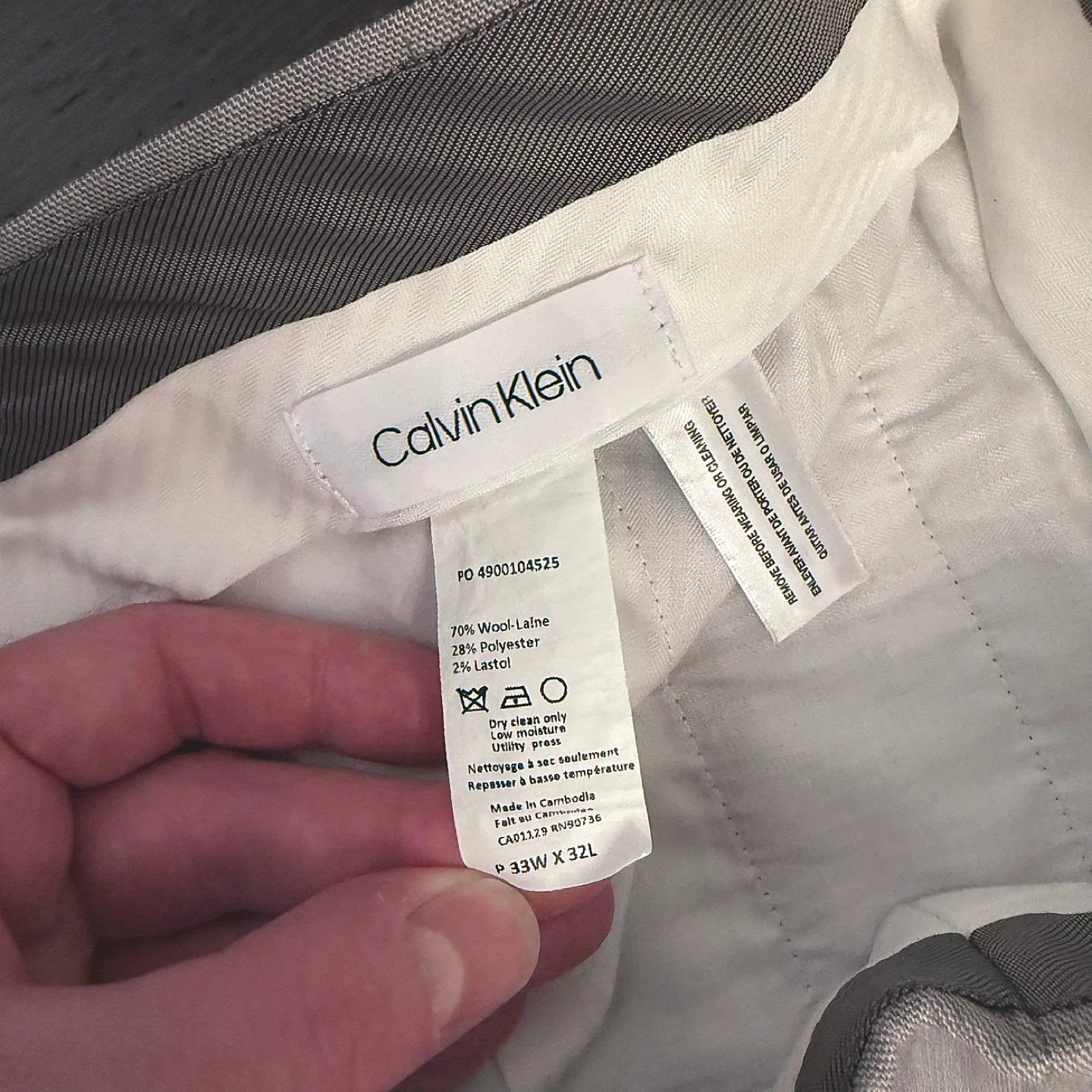 Men’s Calvin Klein fine wool pale grey dress pants - photo 4