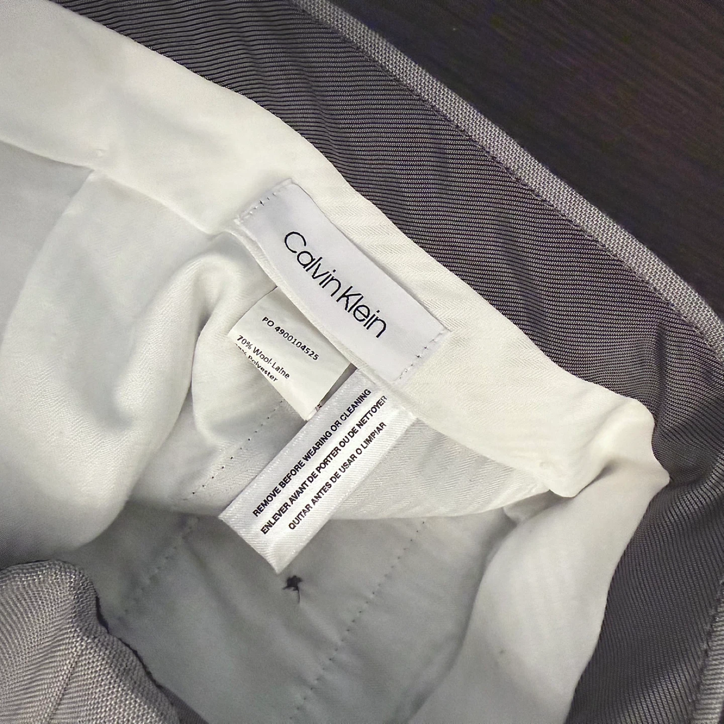 Men’s Calvin Klein fine wool pale grey dress pants - photo 3