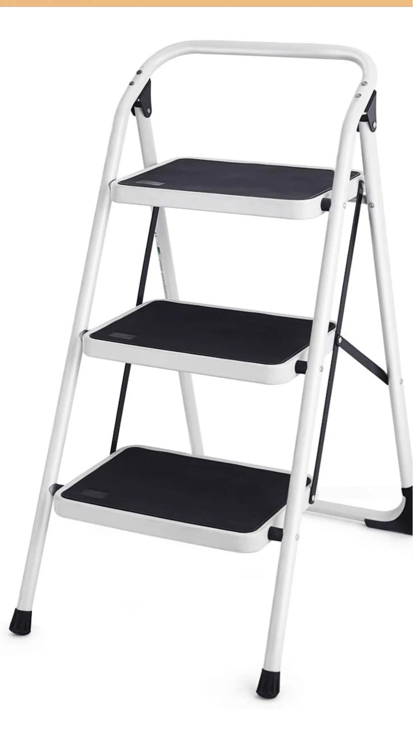 Goplus 3 Step Ladder, Folding Heavy Duty Step - photo 2