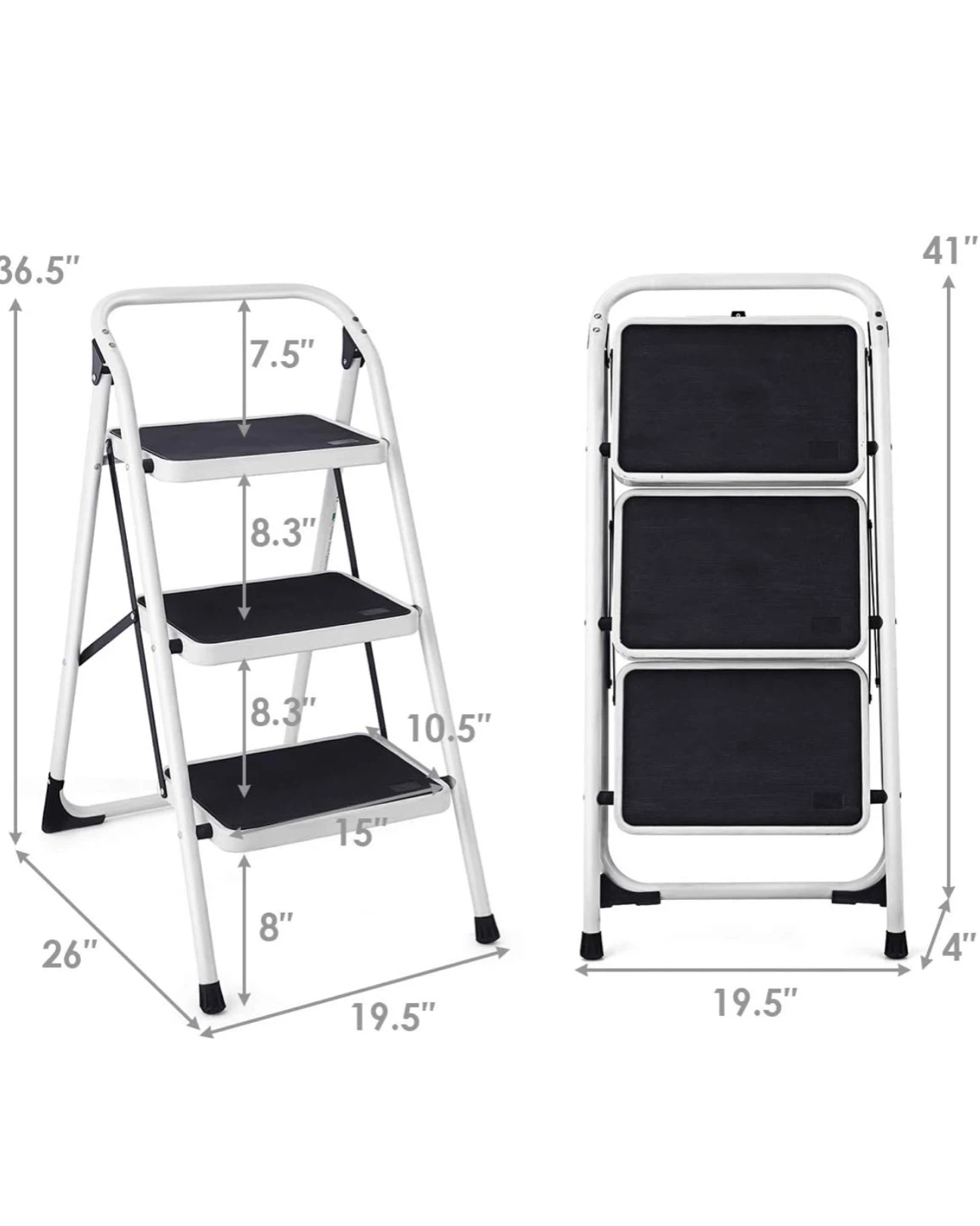 Goplus 3 Step Ladder, Folding Heavy Duty Step - photo 4