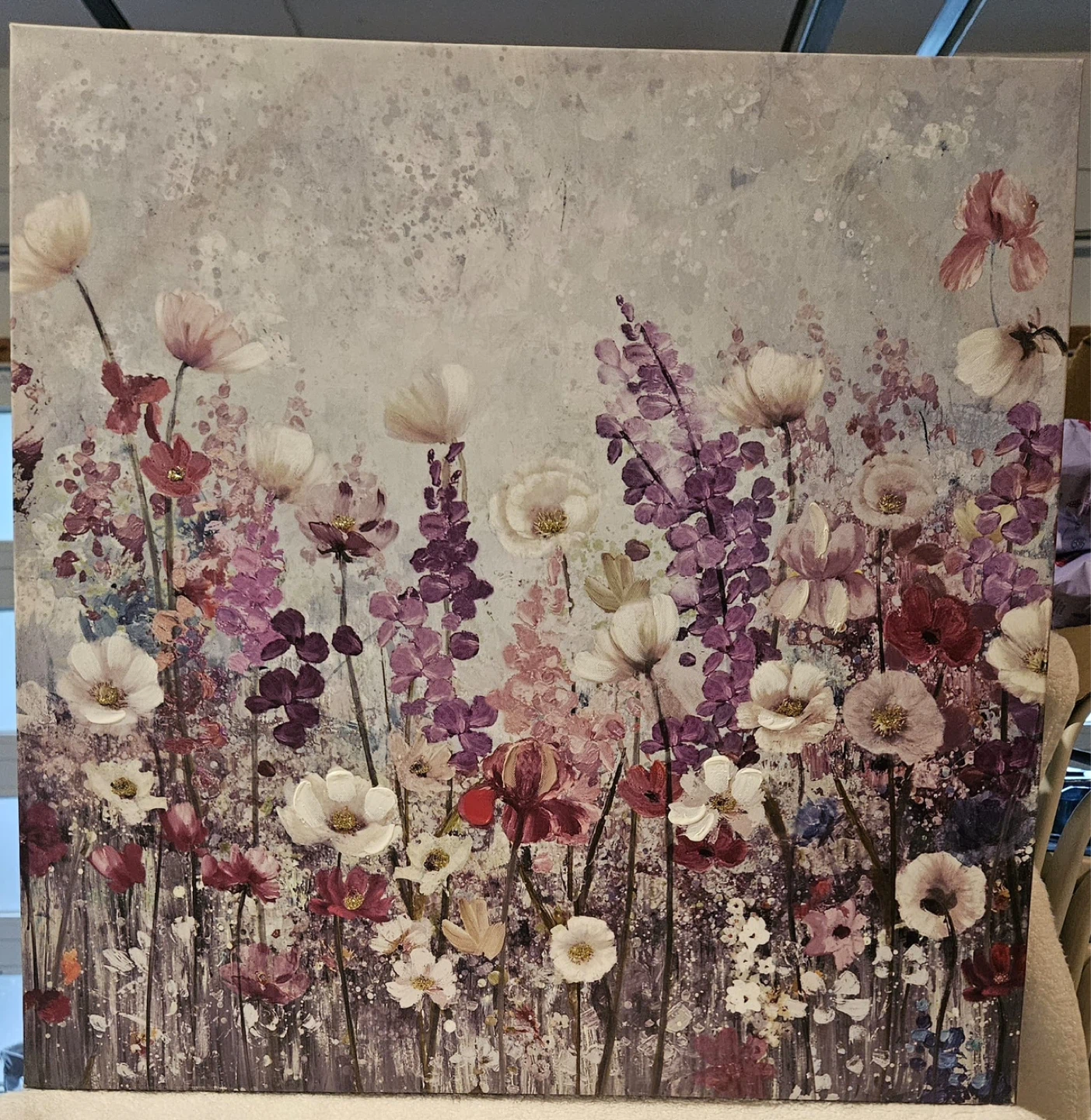 Floral Canvas Wall Art - Flowers (24 inches x 24 inches)