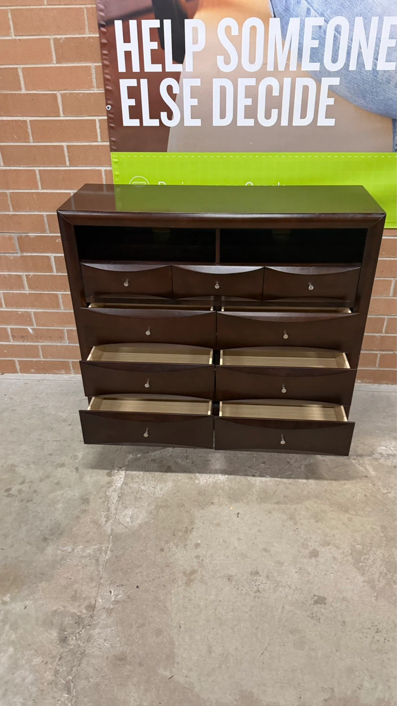 Dark Brown Dresser with 9 Drawers - photo 5