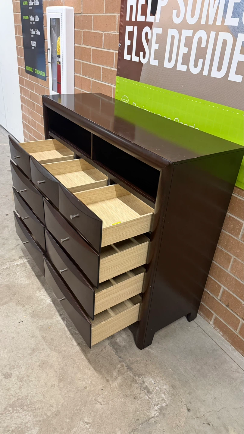 Dark Brown Dresser with 9 Drawers - photo 4