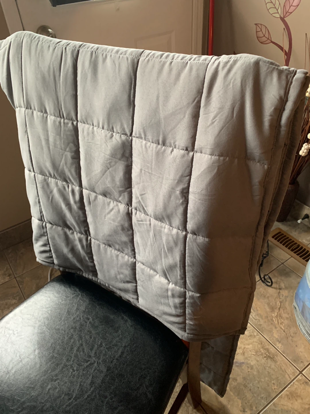 Grey Quilted Weighted Blanket 10 lbs
