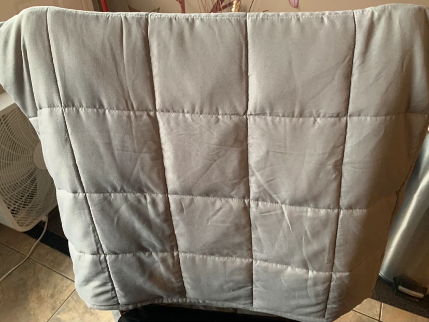 Grey Quilted Weighted Blanket 10 lbs - photo 4