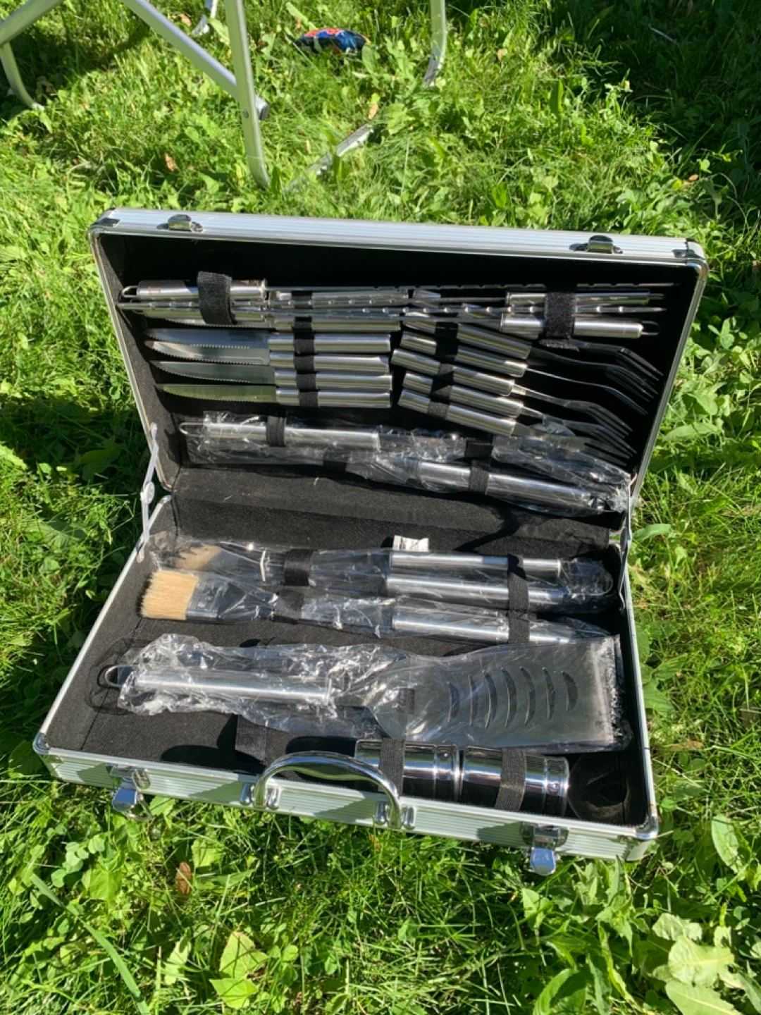 19-Piece BBQ Grill Tool Set with Carrying Case