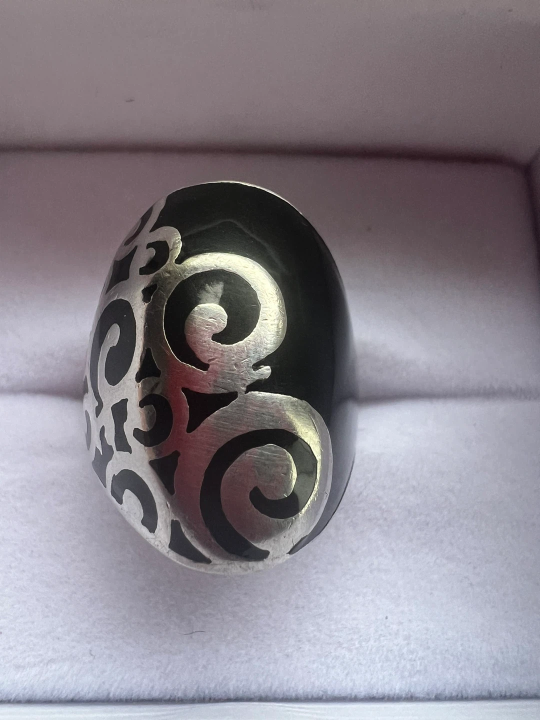 925 Silver and Black Swirl Ring - photo 3