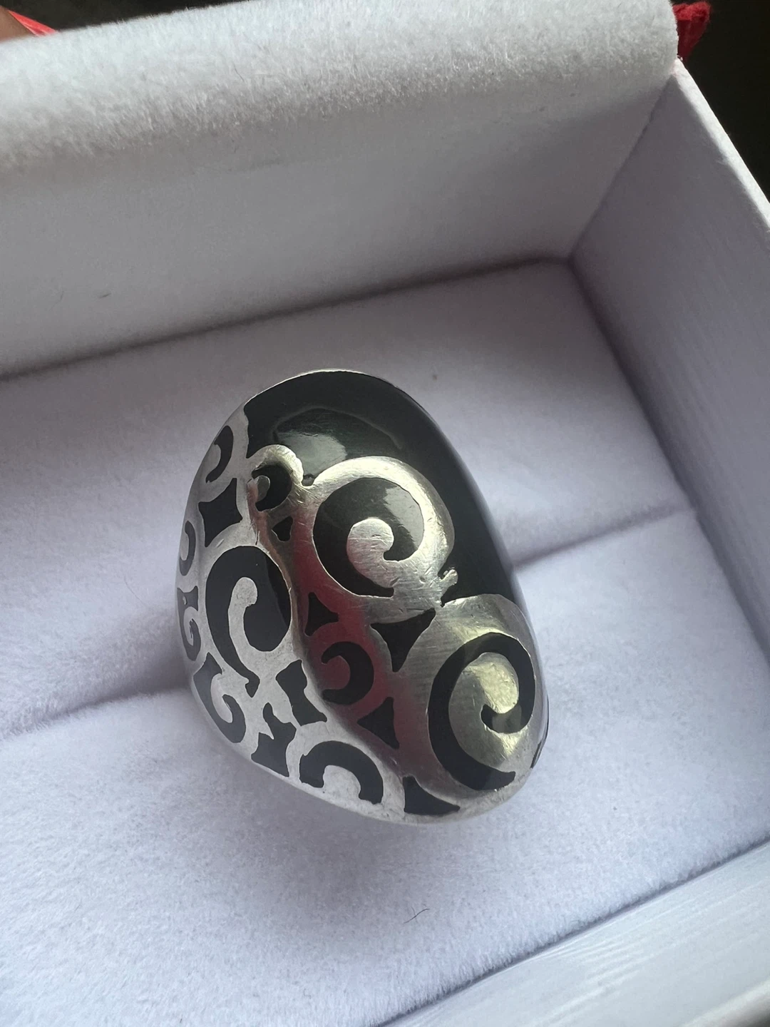 925 Silver and Black Swirl Ring - photo 2